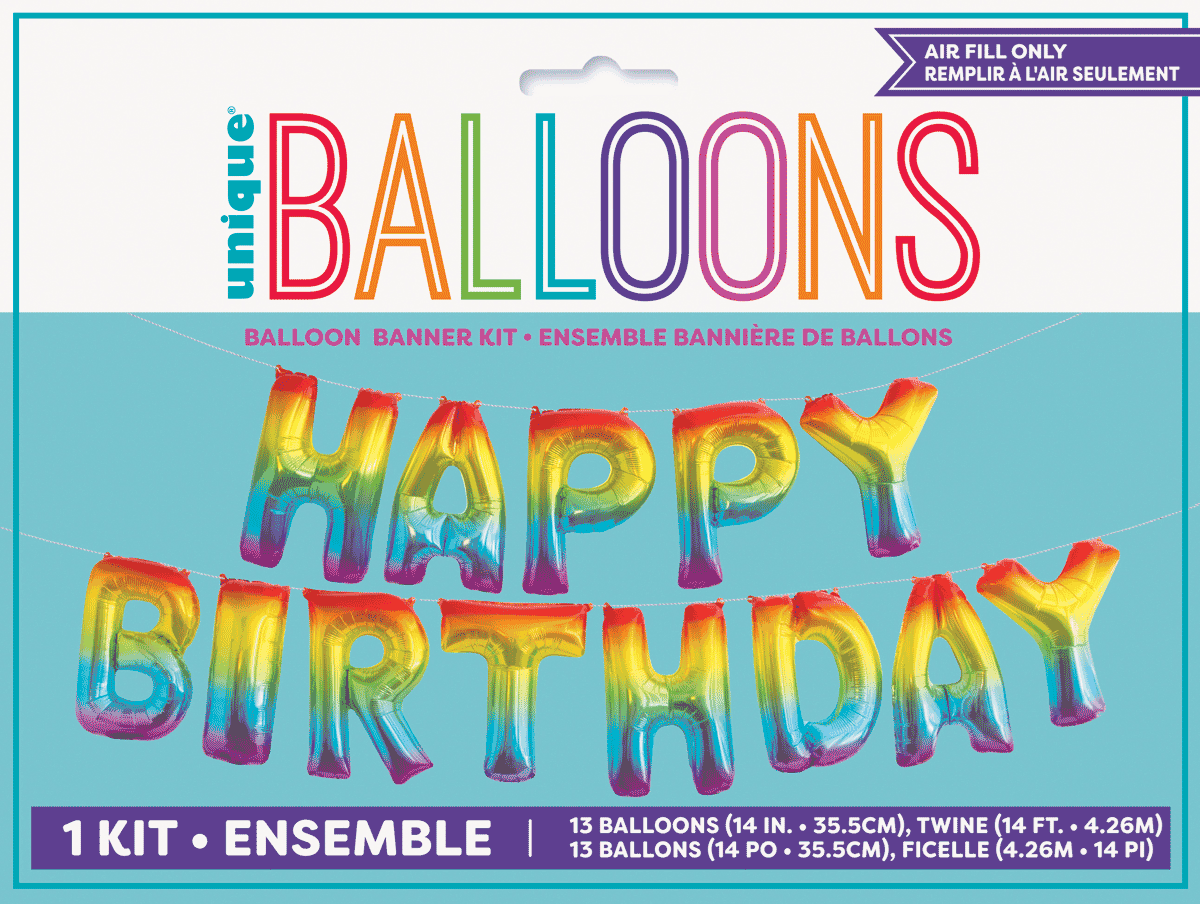 Happy Birthday Rainbow Foil Letter Balloon 35cm