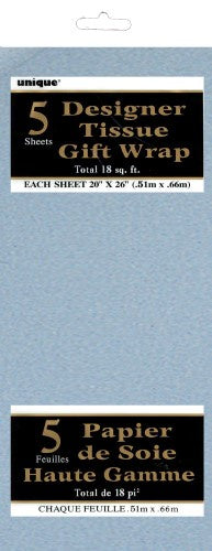 5 Tissue Sheets- Met Silver