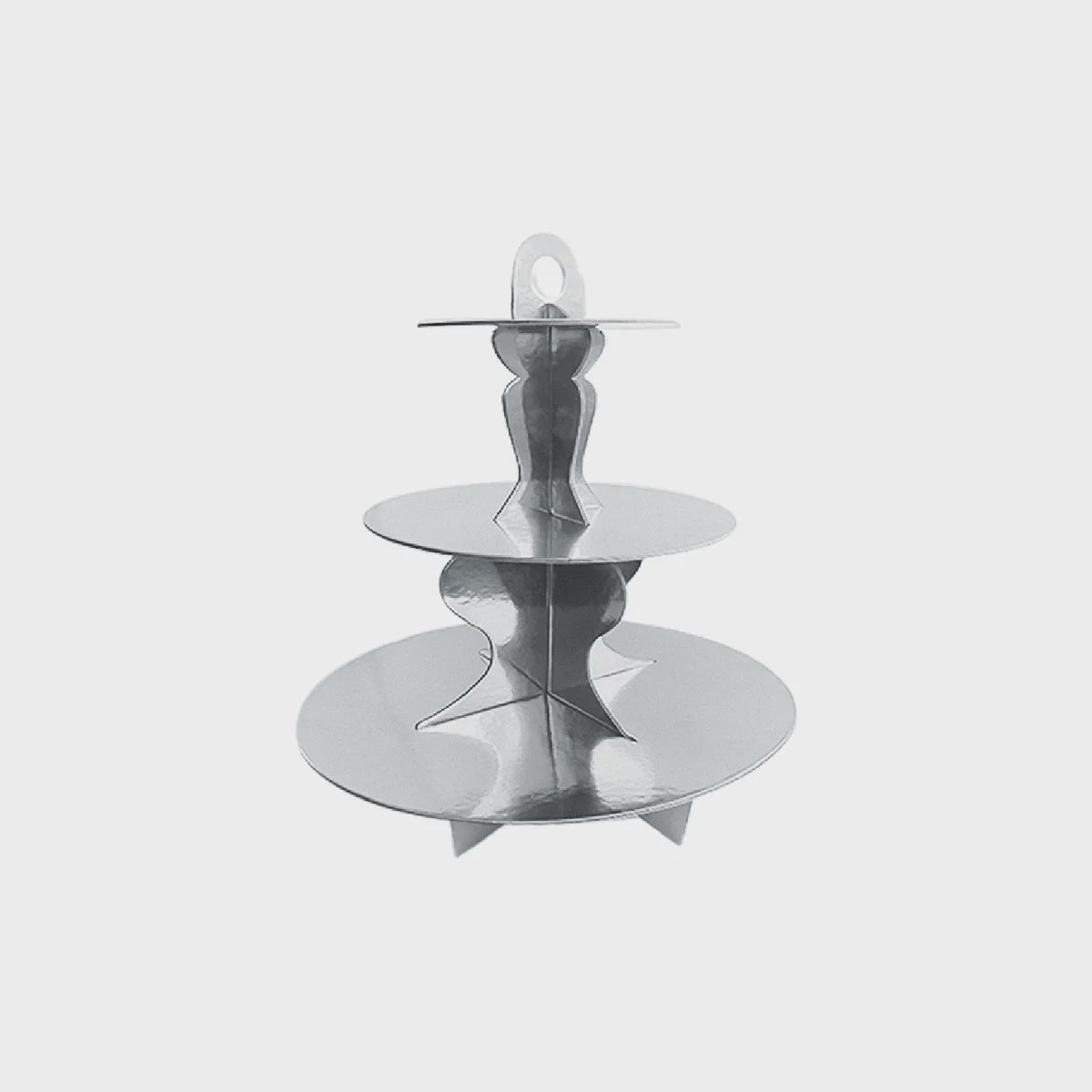 Silver 3 Tier Cupcake & Cake Stand