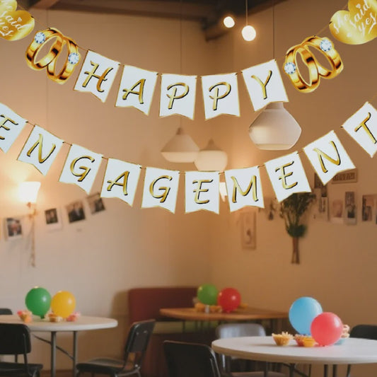 Happy Engagement Bunting - 6 Meter "Congratulations" Garland for Engagement Party Decorations