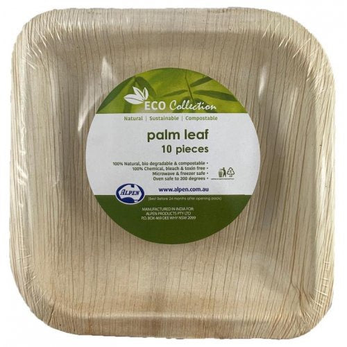 PALM LEAF SQUARE PLATE 6" PACK OF 10