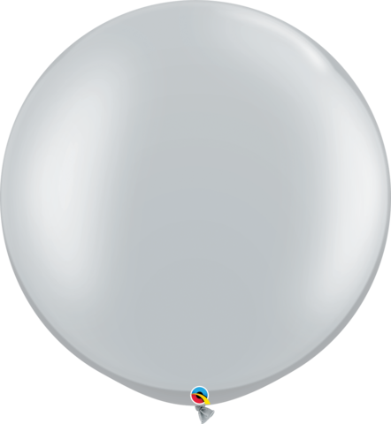 30" Helium Quality Metallic Latex Balloons Silver Balloon Pack Of 2