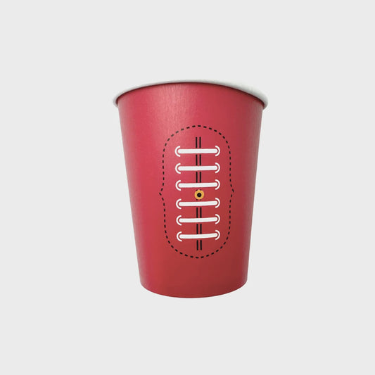 Footy Paper Cups - 9oz Aussie Rules Football Theme Party Cups (Pack of 8) for Sports Parties & Events
