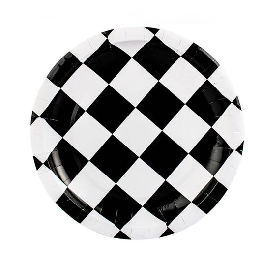 Checkered Party Plates 23cm 8 Pack