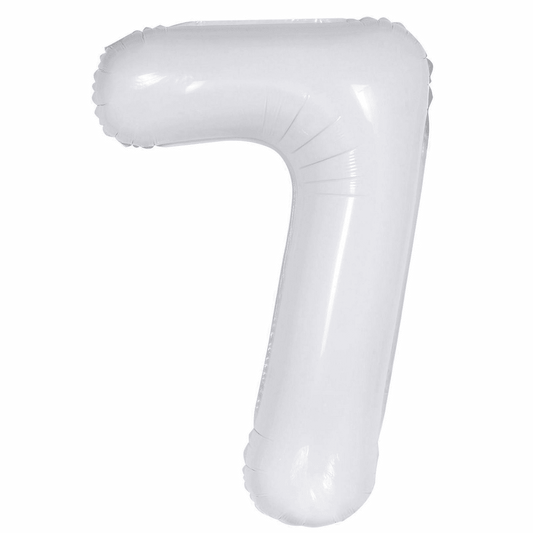 Large Foil Number Balloon 34"(86cm) White 7
