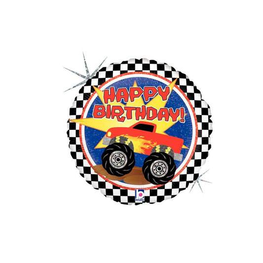 Monster Truck Holographic 18Inch Foil Balloon Round