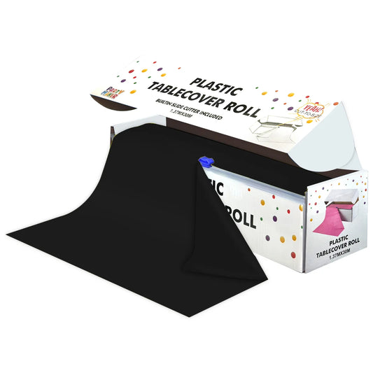Black Cut to Size Plastic Tablecloth