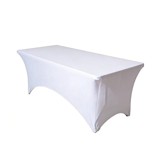 White Rectangular Elastic Table Cover 183cm x 76cm