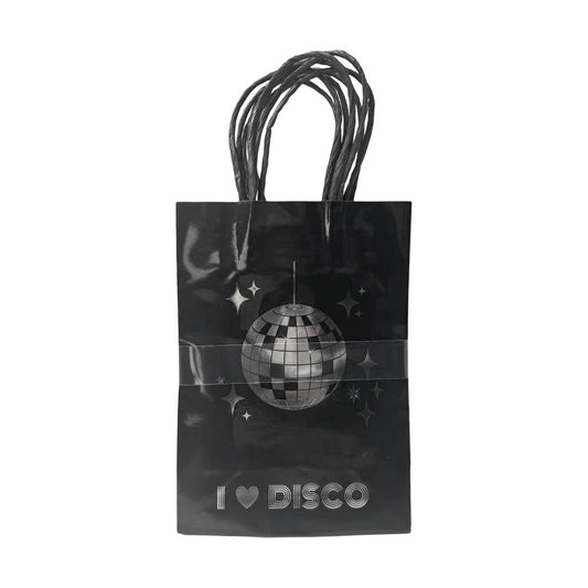 Disco Ball Party Paper Bags Black 21cm Pack