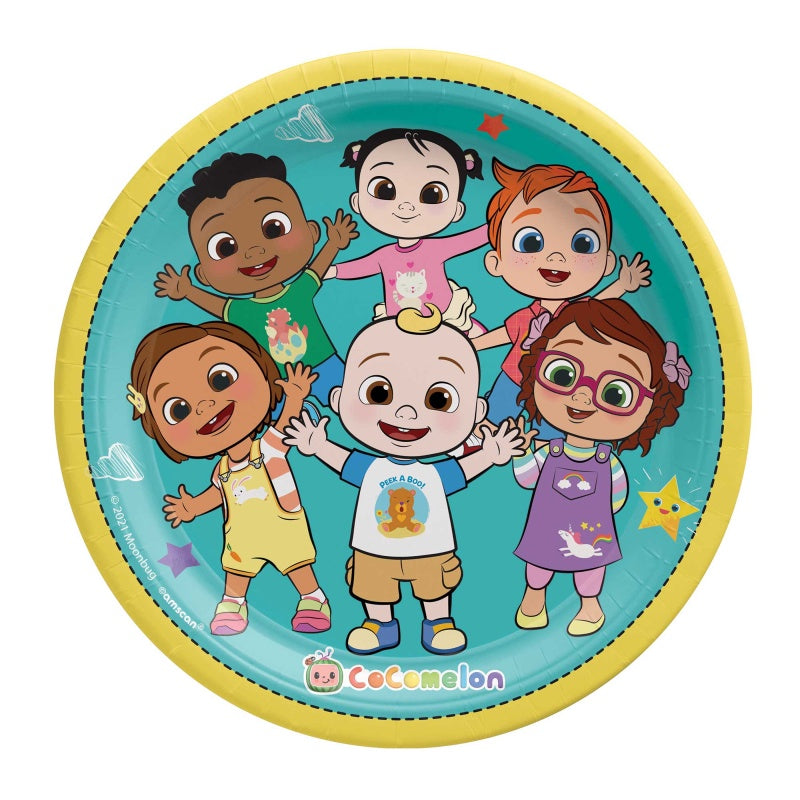 Cocomelon 9in/23cm Round Paper Plate Pack of 8