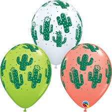 11" PRINT CACTUSES LATEX BALLOONS PACK OF 50