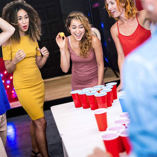 Beer Drinking Game Set Red Cups and Pong Balls