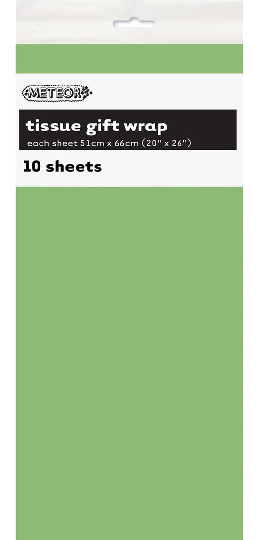 10 TISSUE SHEETS - APPLE GREEN