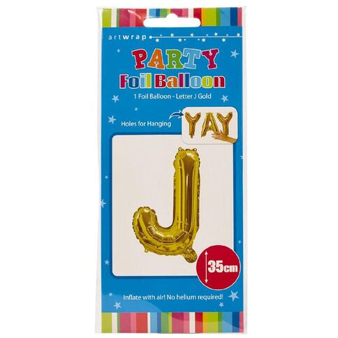 Foil Balloon 35cm Gold J