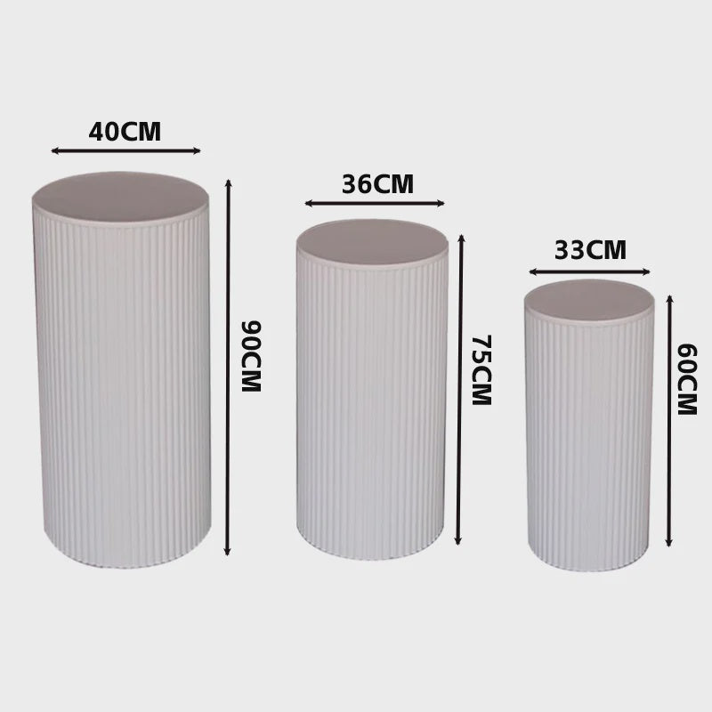 Ripple Plinth Set – White (3 Pieces)