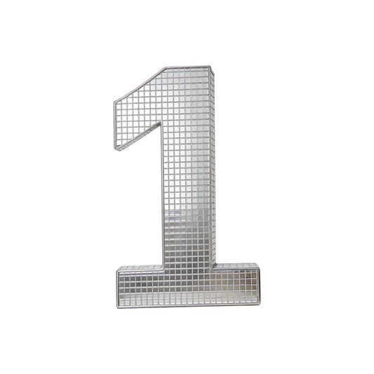 20cm Disco Number 1 Decoration Silver Mirror Party Birthday Anniversary