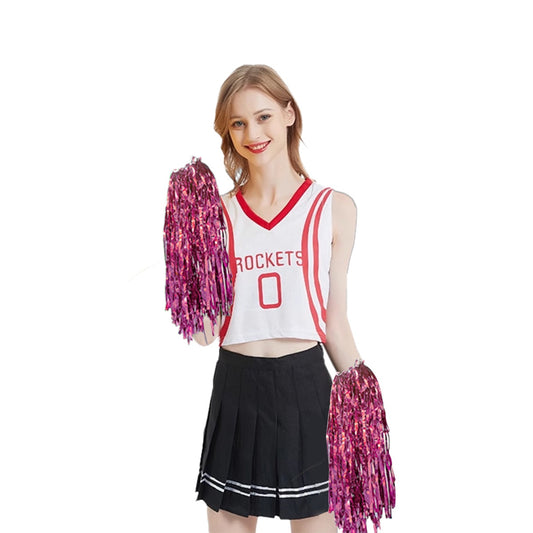 Pink Foil Pom Poms 31cm Pack of 2