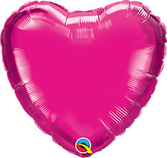 Magenta Heart Foil Balloon 36"