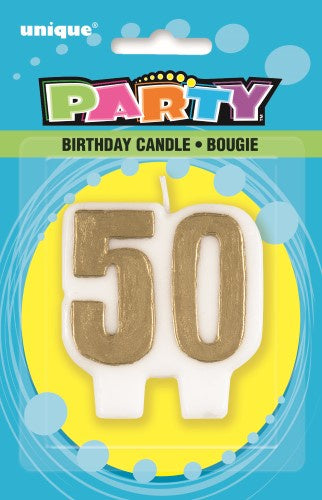 NUMBER CANDLE 50 GOLD