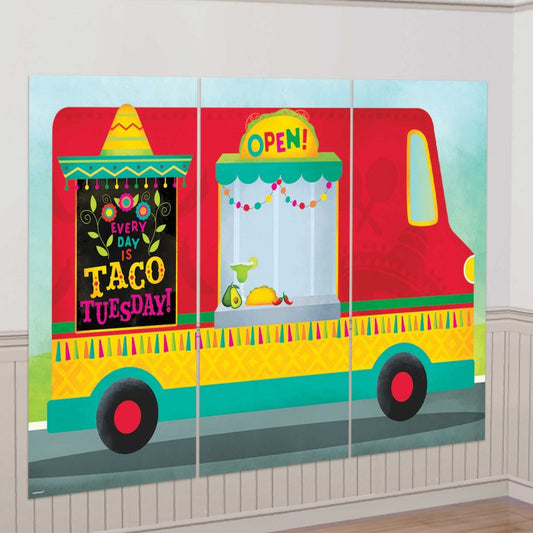 Fiesta Taco Truck 3 Panel Wall Scene Setter