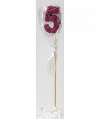 Pink Glitter Long Stick Candle #5