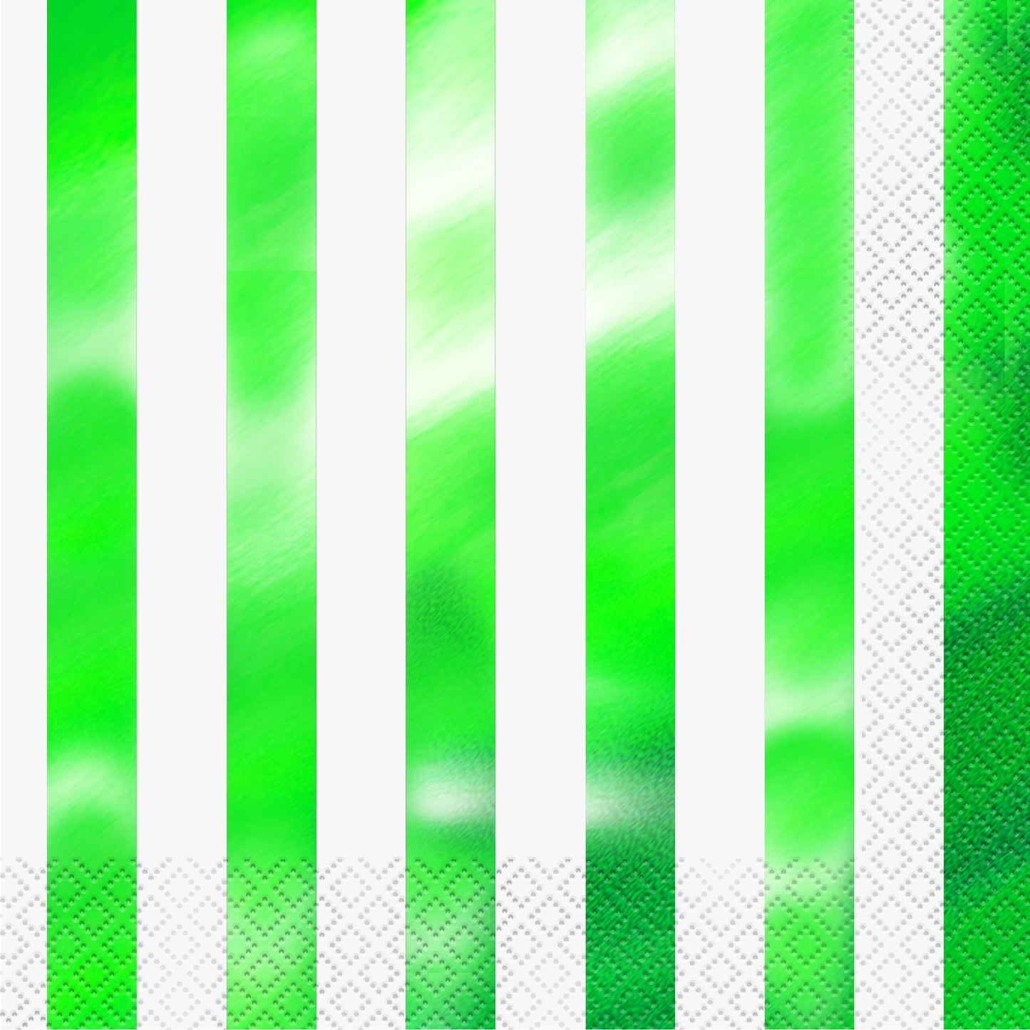 Green Foil Stripes Lunch Napkins
