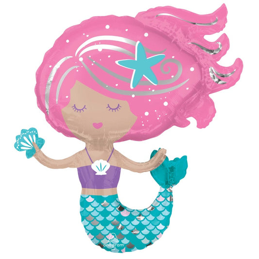 Shimmering Mermaid Foil Balloon – 73cm x 76cm Self-Sealing (SS) – Pack of 1