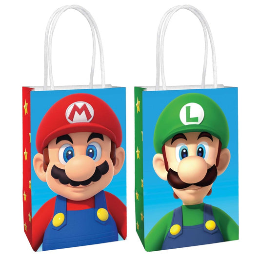 Super Mario Brothers Craft Paper Gift Bags Pack Of 8