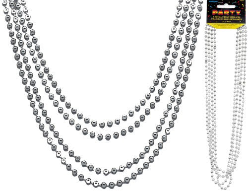 Assorted Metallic Bead Necklace Pack Of 4