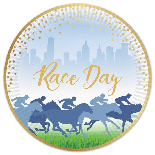 Melbourne Cup Race Day Paper Plates – 23cm (9") Round Party Plates – Pack of 8