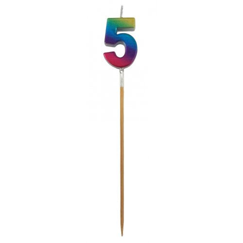 Rainbow Metallic Long Stick Candle #5