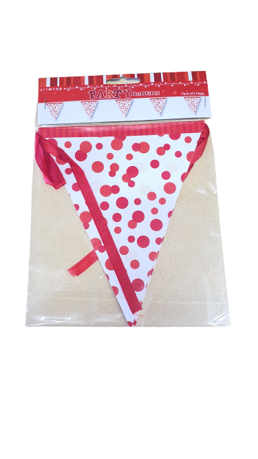 Bunting Paper Red Spot Pack Of 5