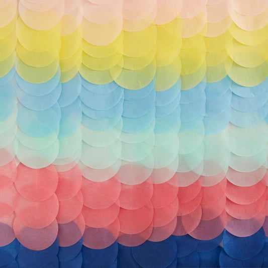 Mix It Up Backdrop Tissue Paper Discs - Rainbow Color Party Decor (200cm x 200cm)