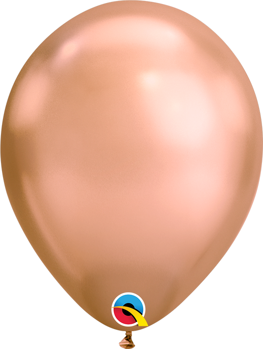 07" CHROME ROSE GOLD PLAIN LATEX BALLOON PACK OF 100