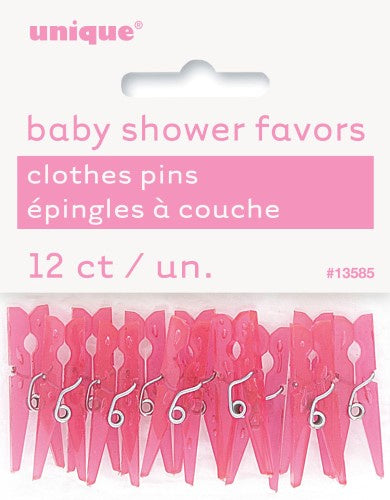 Pink Clothes Pins Pack Of 12