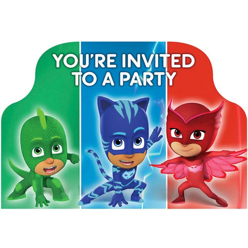Pj Masks Invitations Pack Of 8