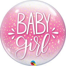 Bubble Balloon 22" Baby Girl Pink