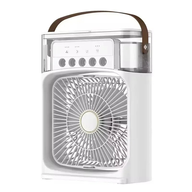 Portable Humidifier Fan Air Conditioners USB Electric Fan LED Night Light Water Mist Fun 3 In 1 Air Cooler Humidifie For Home