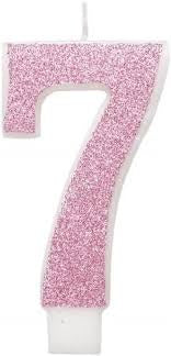 NUMERAL CANDLE 7 - PINK