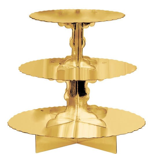 Gold 3 Tier Cupcake Stand 29cm