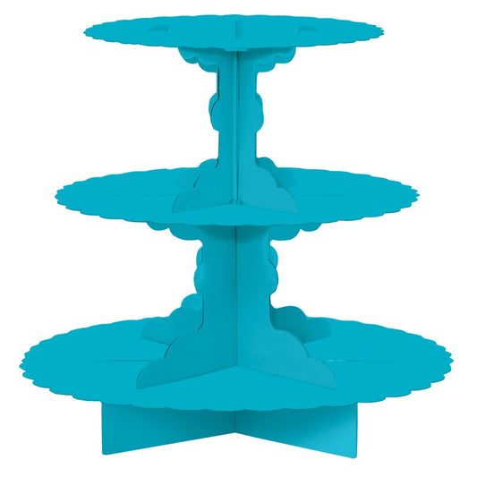 Caribbean Blue 3 Tier Cupcake Stand 29cm