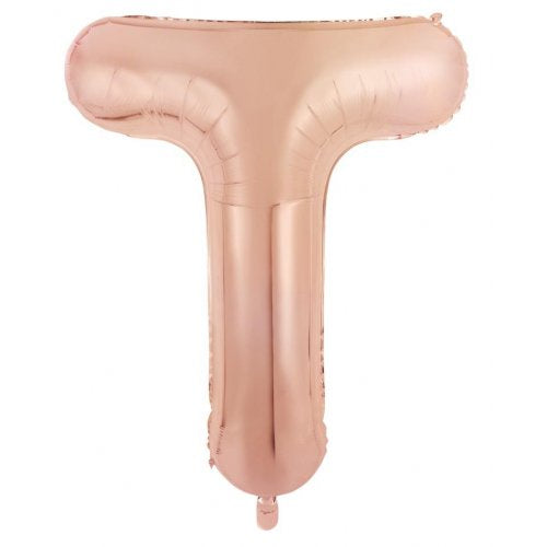 34"(86CM) Decrotex Foil Balloon Alphabet Rose Gold #T