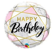 Foil Balloon 18"(45cm) Birthday Marble Rectangles