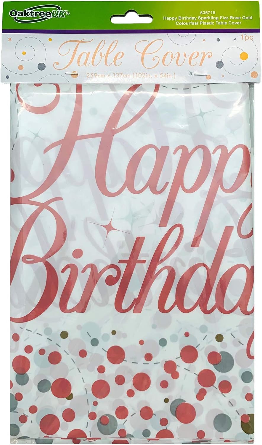 Sparkfizz Rose Gold Tablecover Happy Birthday