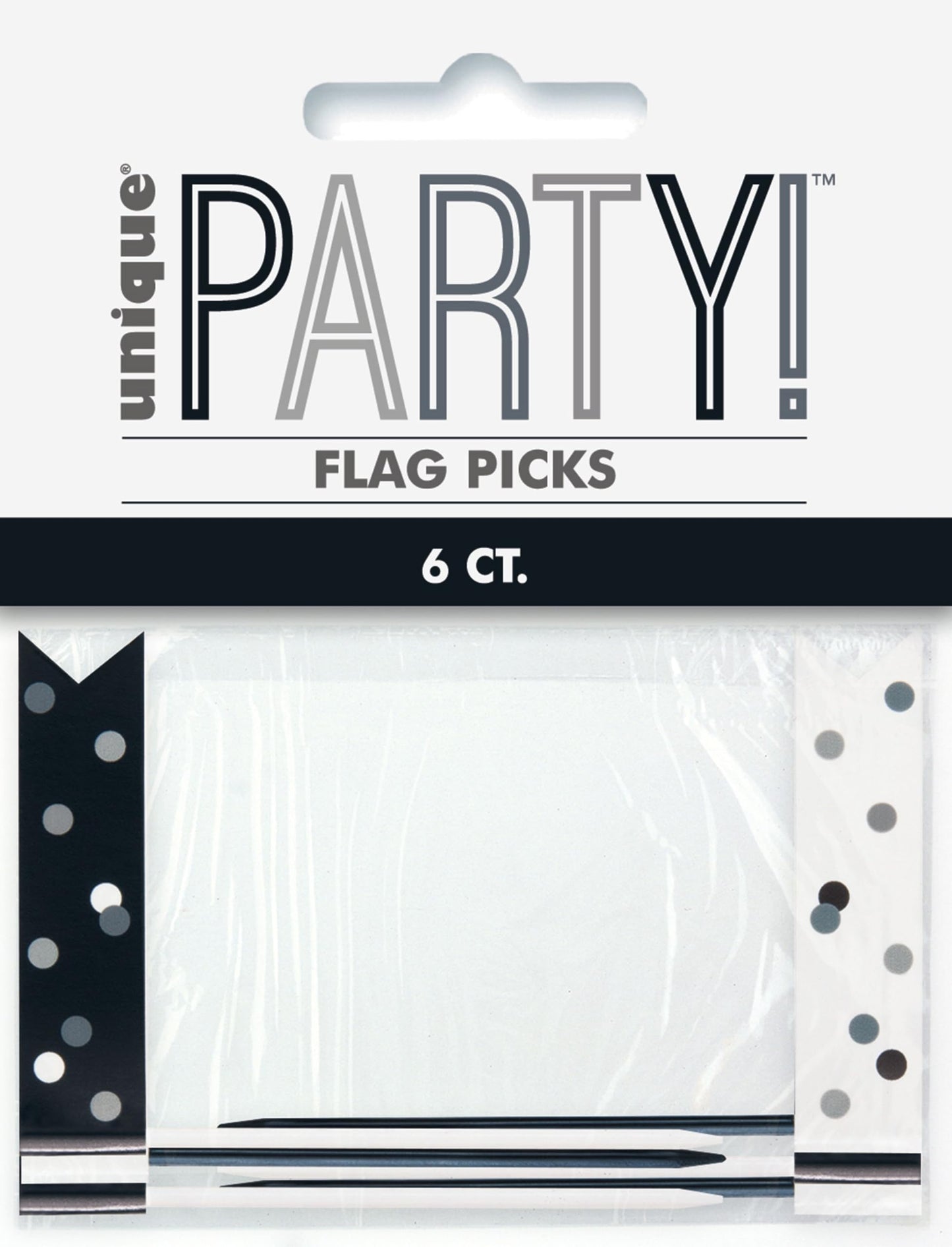 Black Polka Dots Flag Picks – 6 Pcs