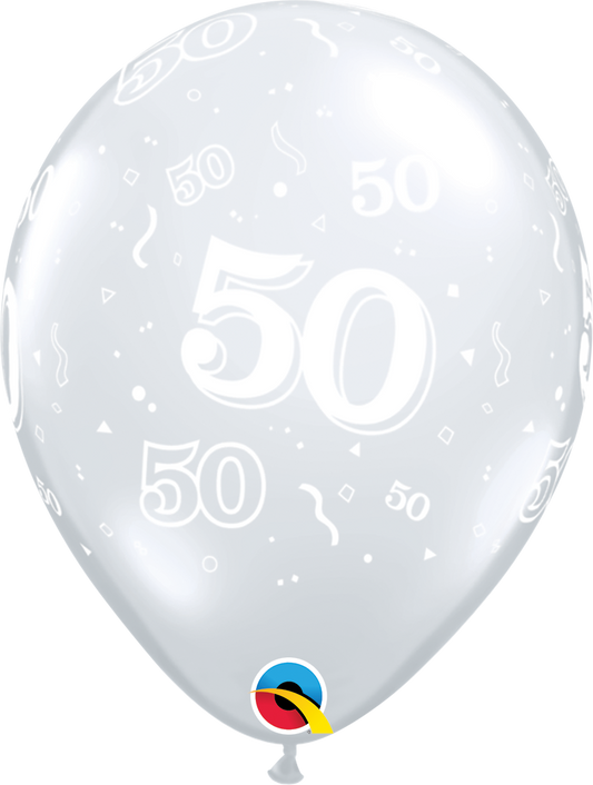 11" Print #50 Clear Latex Balloons Pack Of 50