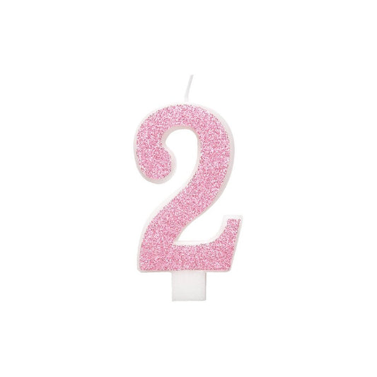 NUMERAL CANDLE 2 - PINK