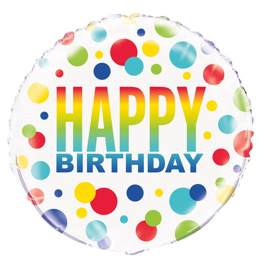 RAINBOW SPOT 18" FOIL BLN  PKG