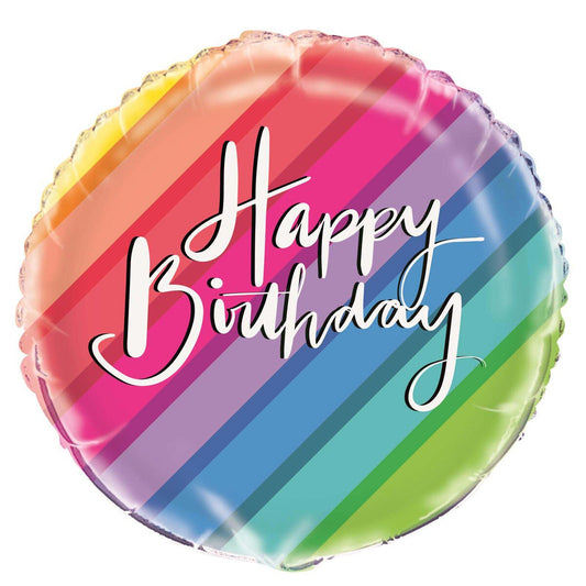 Balloon & Rainbow 45cm (18") Foil Balloon Packaged