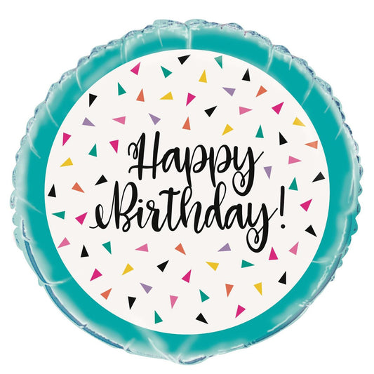 Triangle Confetti "Happy Birthday" 45cm (18") Foil Balloon